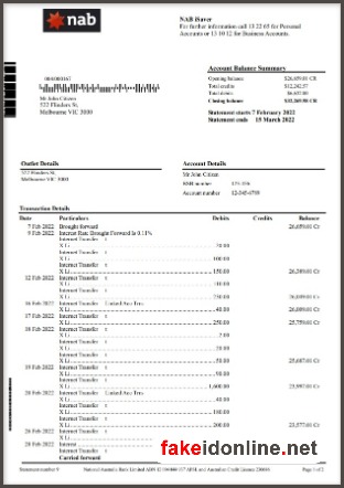 NAB Statement PSD Template